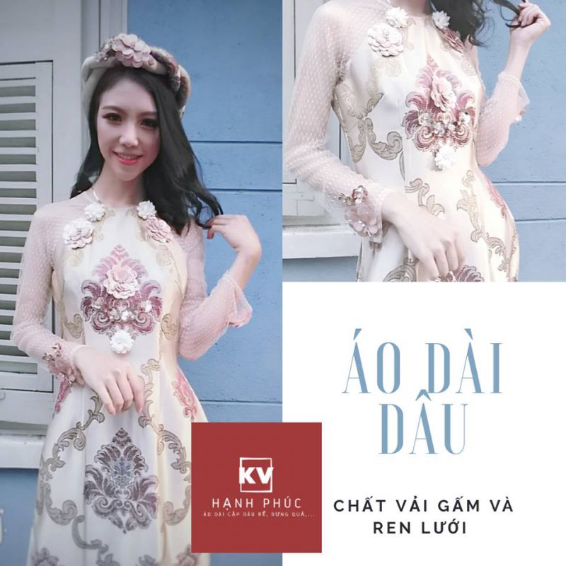 Áo Dâu Gấm Tay Ren Lưới