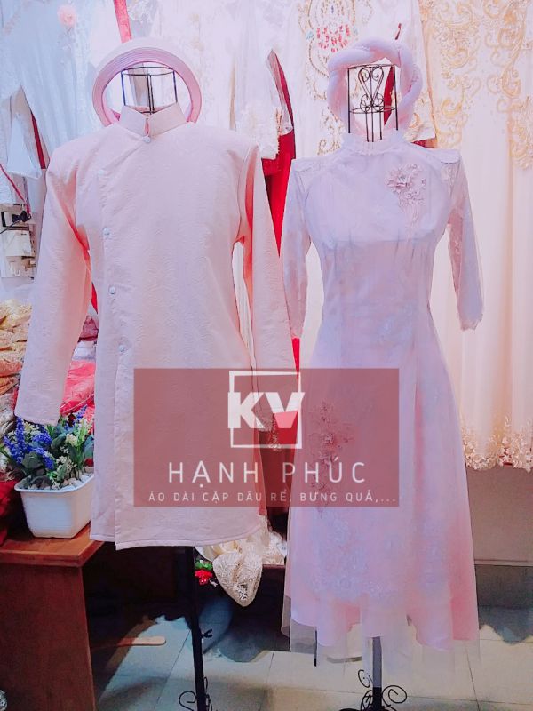 ÁO DÀI CẶP NAM NỮ HỒNG PASTEL
